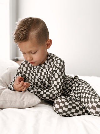 My Jammers Green Wavy Checkered L/S 2pc PJ Set