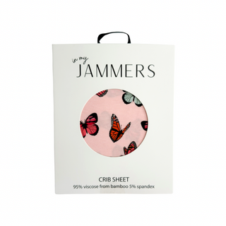 In My Jammers Pink Butterfly Crib Sheet