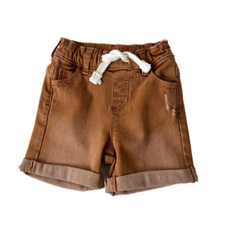 Little Bipsy Boy's Rolled Denim Short - Dark Camel