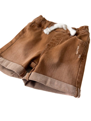 Little Bipsy Boy's Rolled Denim Short - Dark Camel