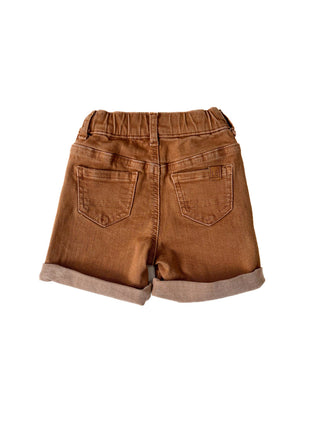 Little Bipsy Boy's Rolled Denim Short - Dark Camel