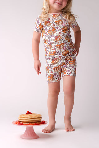 In My Jammers Pancake S/S 2pc PJ Set w/Shorts, In My Jammers, Bamboo, Bamboo Pajamas, In My Jammers, Jammers, Pajamas, Pancake, Pajamas - Basically Bows & Bowties