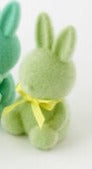 One Hundred 80 Degrees Flocked Sitting Bunny - Medium Lime