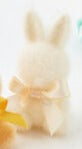 One Hundred 80 Degrees Flocked Sitting Bunny - Small Cream