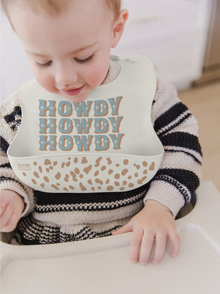 JuJuBe x Studio Oh! Howdy Partner Blue Silicone Bib