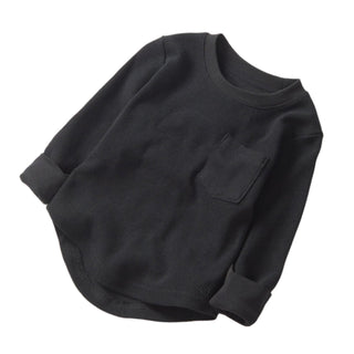 Little Bipsy Waffle Top - Black