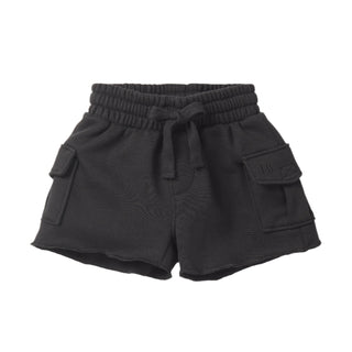 Little Bipsy Raw Edge Cargo Short - Black