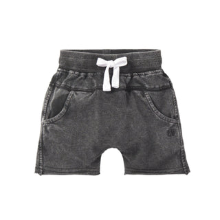 Little Bipsy Acid Wash Raw Edge Harem Short - Black