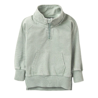 Little Bipsy Quarter Zip Pullover - Basil Wash