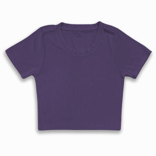 KatieJ NYC Tween Livi Ribbed Babydoll S/S Tee - Midnight Plum