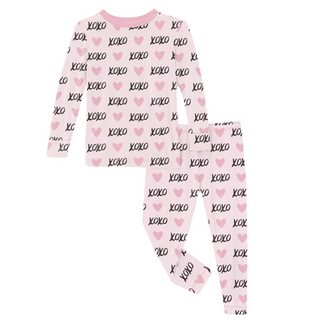 KicKee Pants Long Sleeve Pajama Set - Shrinking Violet XOXO