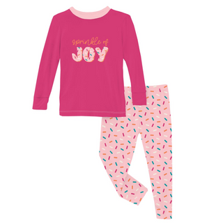 KicKee Pants Lotus Sprinkles L/S Graphic Tee Pajama Set, KicKee Pants, cf-size-5-years, cf-size-6-years, cf-size-8-years, cf-type-pajama-set, cf-vendor-kickee-pants, Graphic Tee Pajama Set, K