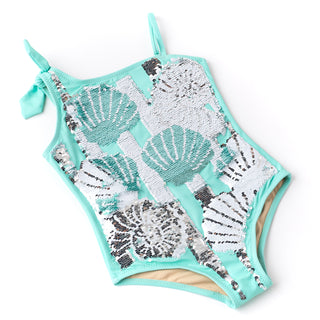 Shade Critters Flip Sequin 1pc Swimsuit - Mint Shells