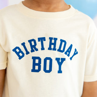 Sweet Wink Birthday Boy Varsity S/S Tee - Natural