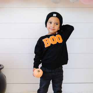 Sweet Wink Boo Patch Halloween L/S Sweatshirt - Black, Sweet Wink, Boo, Boo Patch, cf-size-7-8y, cf-type-tee, cf-vendor-sweet-wink, Halloween, Halloween Boys, Halloween Shirt, Halloween Sweat