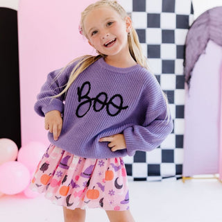 Sweet Wink Boo Halloween Yarn Knit Sweater