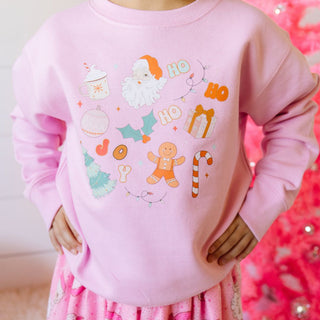 Sweet Wink Christmas Doodle Sweatshirt - Pink, Sweet Wink, All Things Holiday, cf-size-2t, cf-size-3t, cf-size-4t, cf-size-5-6y, cf-type-sweatshirt, cf-vendor-sweet-wink, Christmas, Christmas