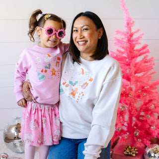 Sweet Wink Christmas Doodle Sweatshirt - Pink, Sweet Wink, All Things Holiday, cf-size-2t, cf-size-3t, cf-size-4t, cf-size-5-6y, cf-type-sweatshirt, cf-vendor-sweet-wink, Christmas, Christmas