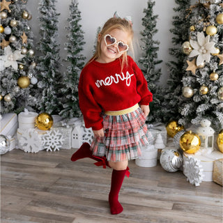 Sweet Wink Merry Christmas Yarn Knit Sweater