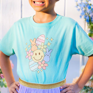 Sweet Wink Easter Doodle S/S Tee - Aqua