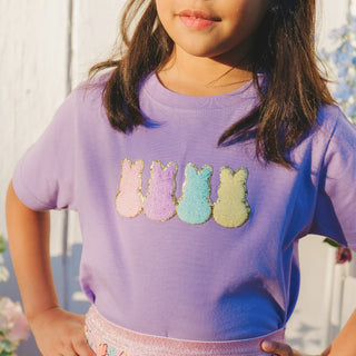 Sweet Wink, Sweet Wink Easter Peeps Patch S/S Tee - Lavender - Basically Bows & Bowties