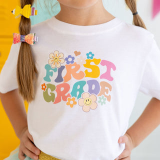 Sweet Wink First Grade Retro Short Sleeve Tee - White