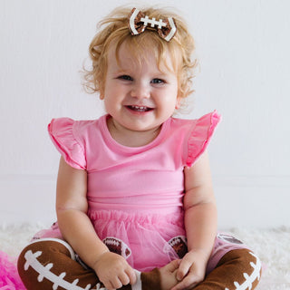 Sweet Wink, Sweet Wink Football Sequin S/S Tutu Bodysuit - Basically Bows & Bowties