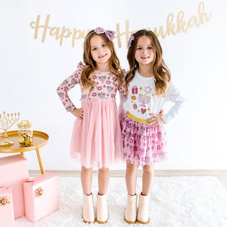 Sweet Wink Hanukkah Long Sleeve Tutu Dress