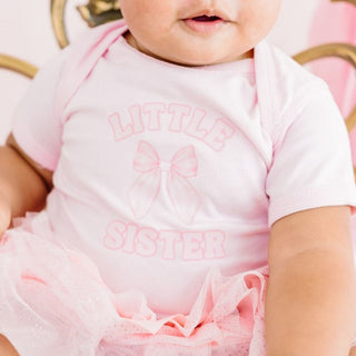 Sweet Wink Little Sister Bow Short Sleeve Bodysuit - Ballet