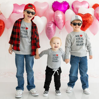 Sweet Wink Mr. Steal Your Heart Valentine's Day Short Sleeve Tee - Gray