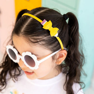 Sweet Wink Glitter Pencil Bow Hard Headband