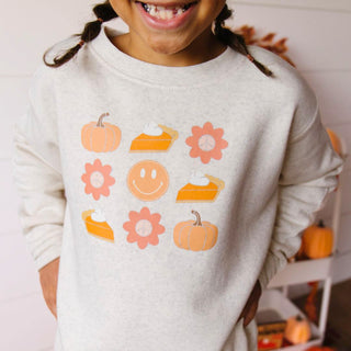 Sweet Wink Pumpkin Pie Smiley Thanksgiving Sweatshirt - Natural, Sweet Wink, cf-size-2t, cf-size-3t, cf-size-4t, cf-size-5-6y, cf-size-7-8y, cf-type-tee, cf-vendor-sweet-wink, Pumpkin Pie, Pu