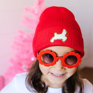 Sweet Wink Reindeer w/Gold Patch Beanie - Red, Sweet Wink, All Things Holiday, Beanie, cf-type-beanie, cf-vendor-sweet-wink, Christmas, Christmas Patch, christmas Tree, Reindeer, Santa Baby, 