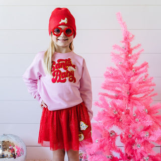 Sweet Wink Santa Baby Patch Sweatshirt - Pink, Sweet Wink, All Things Holiday, cf-size-2t, cf-size-3t, cf-size-4t, cf-size-5-6y, cf-size-7-8y, cf-type-sweatshirt, cf-vendor-sweet-wink, Christ