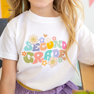 Sweet Wink Second Grade Retro Short Sleeve Tee - White