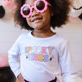 Sweet Wink Spooky Vibes L/S White Tee, Sweet Wink, cf-size-2t, cf-size-3t, cf-size-4t, cf-size-7-8y, cf-type-tee, cf-vendor-sweet-wink, Halloween, Halloween Shirt, Halloween Tee, Halloween To