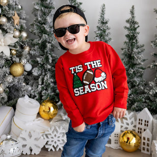 Sweet Wink Tis The Season Patch Christmas Sweatshirt - Red