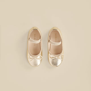 Noralee Ballet Flats in Metallic Ecru