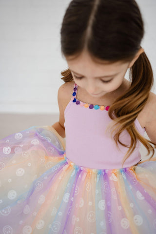 Petite Hailey Shine Smile Tutu Dress - Purple