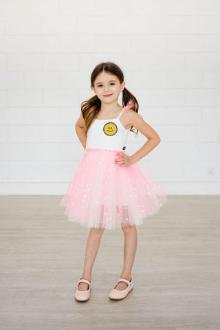 Petite Hailey Smile Frill Tutu Dress - Pink