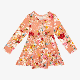 Posh Peanut Celia L/S Ruffled Bodysuit Dress, Posh Peanut, Celia, cf-size-12-18-months, cf-size-18-24-months, cf-type-twirl-skirt-bodysuit, cf-vendor-posh-peanut, L/S Ruffled Bodysuit Dress, 