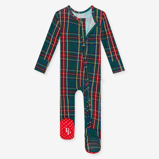 Posh Peanut Tartan Plaid Footie with Zipper, Posh Peanut, All Things Holiday, cf-size-0-3-months, cf-size-9-12-months, cf-size-preemie, cf-type-footie, cf-vendor-posh-peanut, Christmas, Chris