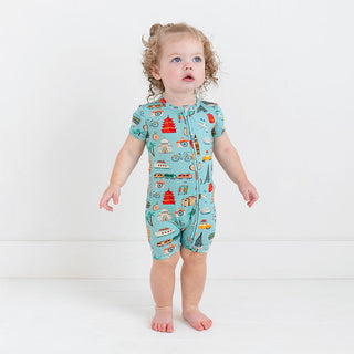 Posh Peanut Around the World S/S Zippered Short Romper, Posh Peanut, Around the World, cf-size-0-3-months, cf-size-3-6-months, cf-size-6-9-months, cf-type-romper, cf-vendor-posh-peanut, Posh 