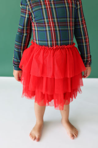 Posh Peanut Tartan Plaid Long Sleeve Tulle Dress, Posh Peanut, All Things Holiday, cf-size-2t, cf-size-5t-6t, cf-type-dress, cf-vendor-posh-peanut, Christmas, Christmas Dress, Posh Peanut, Po