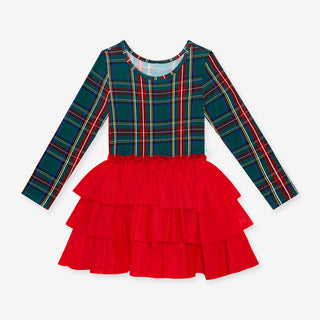 Posh Peanut Tartan Plaid Long Sleeve Tulle Dress, Posh Peanut, All Things Holiday, cf-size-2t, cf-size-5t-6t, cf-type-dress, cf-vendor-posh-peanut, Christmas, Christmas Dress, Posh Peanut, Po