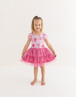 Posh Peanut, Posh Peanut Daisy Love Ruffled Cap Sleeve Tulle Dress - Basically Bows & Bowties