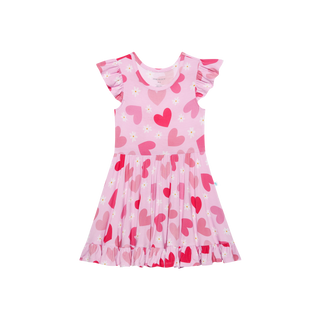 Posh Peanut Daisy Love Cap Sleeve Ruffled Twirl Dress