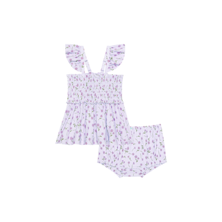 Posh Peanut Jeanette Smocked Flutter Sleeve Babydoll & Bloomer Set