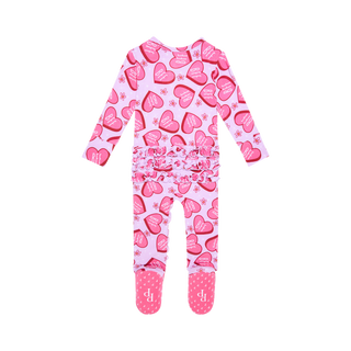 Posh Peanut Besties Ruffled Zippered Footie