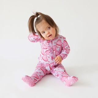 Posh Peanut Besties Ruffled Zippered Footie